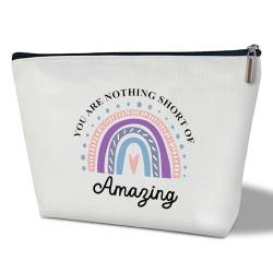 Regenbogen-Make-up-Tasche, You are Nothing Short of Amazing, Make-up-Reisetasche, Frauen, inspirierendes Dankeschön-Geschenk für Tochter, Ehefrau, BFF Schwester, Kulturbeutel, beste Freundin, von bxtala