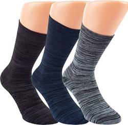 by Riese 3-15 Paar Bambus Socken MELANGE Bambussocken Softrand ohne Gummi Damen Herren (12, 35/38) von by Riese