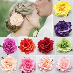 Blumen Haarspangen,Haarclip Blume 10 stücke Mehrfarbig Rosen Haarnadeln Haarschmuck für Mädchen Frauen Party Strand Hochzeit von byou