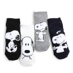 bythecoco Snoopy Lizenzierte Lowcut Damen Socken 4 Paar, Verschiedenfarbig, Medium von bythecoco