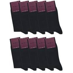 ca·wa·so Damen Socken aus 100% Baumwolle | Reine Baumwollsocken im 10er-Set | Freizeitsocken ohne Naht mit verstärkter Ferse & Spitze (35-38, schwarz) von ca·wa·so