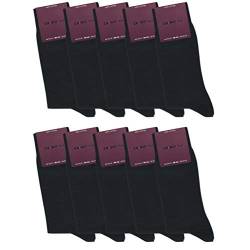 ca·wa·so Damen Socken aus 100% Baumwolle | Reine Baumwollsocken im 10er-Set | Freizeitsocken ohne Naht mit verstärkter Ferse & Spitze (39-42, schwarz) von ca·wa·so