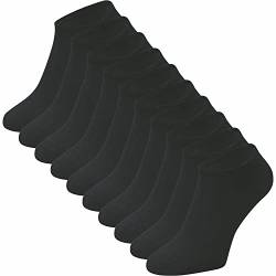 ca·wa·so Sneaker Socken für Damen & Herren im 10er-Set | Freizeitsocken ohne Naht | Weiches Material (80 % Baumwolle) | Kein Rutschen (43/46, Schwarz) von ca·wa·so