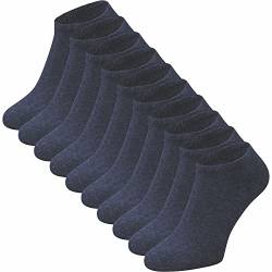 ca·wa·so Sneaker Socken für Damen & Herren im 10er-Set | Freizeitsocken ohne Naht | Weiches Material (80 % Baumwolle) | Kein Rutschen (47-50, jeans) von ca·wa·so