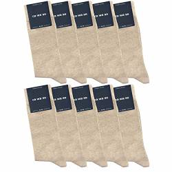 ca·wa·so Socken für Damen & Herren im 10er-Set | Ohne drückende Naht | Bequemes & weiches Material (80% Baumwolle) | Business & Freizeit (35-38, beige) von ca·wa·so