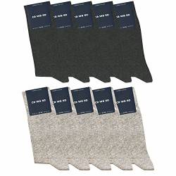 ca·wa·so Socken für Damen & Herren im 10er-Set | Ohne drückende Naht | Bequemes & weiches Material (80% Baumwolle) | Business & Freizeit (35-38, grau & hellgrau) von ca·wa·so