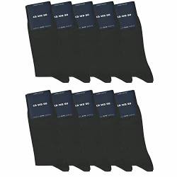 ca·wa·so Socken für Damen & Herren im 10er-Set | Ohne drückende Naht | Bequemes & weiches Material (80% Baumwolle) | Business & Freizeit (47-50, schwarz) von ca·wa·so