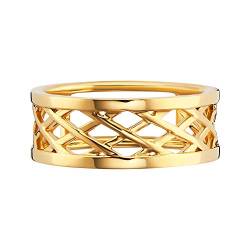 caï women Damen-Ring 925 Silber gelb vergoldet 60 (19.1) C1792R/90/00/60 von caÏ