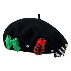 Französische Baskenmütze | Weihnachtsmütze aus Wolle für Damen - Warme Mütze, Wollmütze, Partymütze, Wintermütze für Damen und Mädchen für Weihnachten, Neujahr Caits von caits