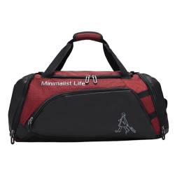 Sporttasche, Sport-Reisetasche mit Schuhfach, groß, wasserdicht, geräumig, Workout-Tasche, schmutzabweisend, Fitness-Ausrüstung, aktive Lifestyle-Tragetasche für Familie, Freunde und Kollegen, rot, 1 von caits