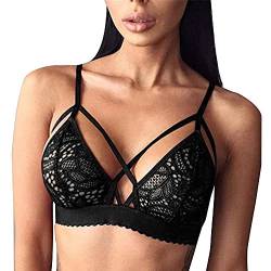 BH Damen Mit BüGel 2 gepolsterte Push-up-BHS mit Bügel Spitze B-Cup Vorgeformte Schwarze und weiße Dessous Sexy Frau GroßE BrüSte von callmo