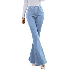 Baggy Damen Damen Jeanshosen Damenjeans Elastische Jeans Schmetterling Bedruckte Schlaghosen Gewaschene Jeans mit mittlerer Taille Klamotten Mädchen von callmo