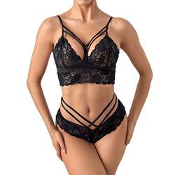 Damen Reizwäsche Fischnetz Spitze Dessous Teddy Unterwäsche Strapsen Negligee Nachtwäsche Babydoll Nachtkleid Strumpfhosen Halfter Bodystocking Transparent Nachtwäsche von callmo