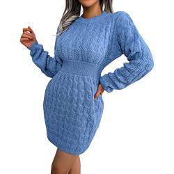 Damen Strickkleid Wolle Strickkleid Damen Rollkragen Winter Sweater Kleid Strickkleider Midi Einfarbig Lang Wollkleid Pulli Kleid Strickkleid Pulloverkleid Warme Strick Longpullover Winterkleid von callmo