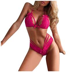 Dessous Damen Sexy Unterwasche Body, Frauen V Ausschnitt Dessous Reizwäsche Set Erotisch Bh Und Höschens Set Negligees Unterhose Set Damen Sport BH Starker Halt Unterwäsche Atmungsaktiver Bustier Bh von callmo