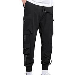 Herren Cargohose Lang Freizeithosen Cargo Hose Lässig Stoffhose Herren Casual Sweatpant Elastische Cargohose Lang Herren Geradem Jogginghose Loose Fit Sporthose Männer Elegante Trainingshose von callmo