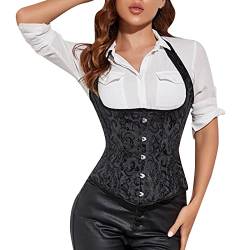 Korsett sexy Damen Corsage Vintage Vollbrust Bridal Wäsche Gothic Korsage Top Satin Bustier Renaissance Pirat Mittelalter Kleidung Kostüm Gothic Mantel Steampunk Cosplay Top Halloween KostüM Damen von callmo