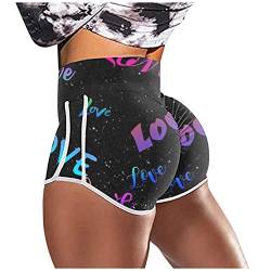 Leggings Damen 3/4,Schulmädchen Outfit Frauen Fitness Hohe Taille Hüfte Heben Enge Dünne Hose Sport Hot Pants Anti Stray Yogahose Pole Dance Outfit von callmo