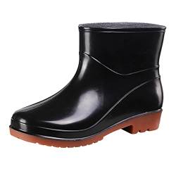 Regenschuhe Damen Wasserdicht Gummistiefel Damen Chelsea Boots Regenstiefel Kurzschaft Röhre Reitstiefel Wasserdicht Rutschfeste Gummistiefeletten Wasserschuhe Schuhe Regenschuhe Fahrrad überzieher von callmo