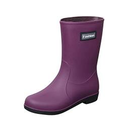 Stiefel Damen Gummistiefel Damen Halbhoch Boots Damen Frauen Ankle Wellies Wasserdicht Regenstiefel von callmo