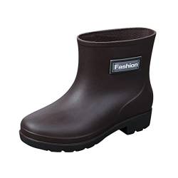 Stiefel Damen Gummistiefel Damen Halbhoch Boots Damen Frauen Ankle Wellies Wasserdicht Regenstiefel von callmo