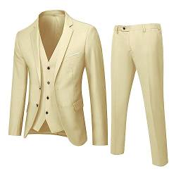 callmo Anzug Herren Slim Fit 3 Teilig Anzüge Modern Herrenanzug 3-Teilig Weste Herren Festlich Herren Sakko Hose Weste Hochzeitsanzug für Business Hochzeit Anzüge & Sakkos für Herren von callmo