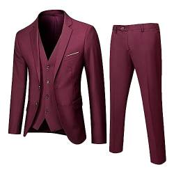 callmo Anzug Herren Slim Fit 3 Teilig Anzüge Modern Herrenanzug 3-Teilig Weste Herren Festlich Herren Sakko Hose Weste für Business Hochzeit Anzüge für Herren von callmo