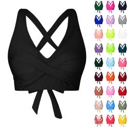 callmo Bikini Oberteil Push Up Bikini BH Damen Bademoden Bikinioberteil Große Brüste Bikini Top Gepolstert Swimsuit Bra Sport Trocknend Padded Bikini Swim Rückenfrei mit Polster ohne Bügel von callmo