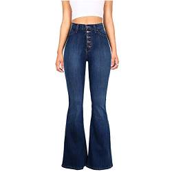 callmo Bootcut Jeans Damen Stretch Jeans Damen Bootcut Schlaghose Hüftjeans Jeanshose Damen High Waist Jeans Damen Wide Leg Jeans Damen High Waist Flared Jeans Bootcut Jeanshose Damen Mit Perlen von callmo