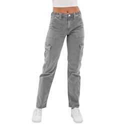 callmo Boyfriend Jeans Damen,Damen Jeans Hose Boyfriend Baggy Used Relaxed Fit Jeanshosen Vintage Streetwear Straight Jeans in Aged-Waschung Jeans Denim Pants Jeanshose Hüftjeans von callmo