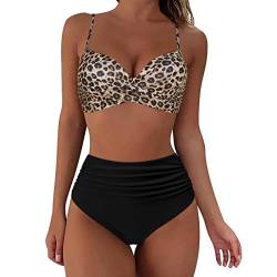 callmo Damen Bikini Set Triangel Breites Unterbrustband Gerippte Zweiteiliger Badeanzug Bikini Damen Push up Sexy 2tlg Bikini Damen Set mit Triangel Bikinihose von callmo