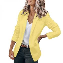 callmo Damen Blazer Elegant GrüN Damen Langarm Blazer Business Sommer Jacke Einfarbig Retro Jacke Büro Office Suit Open Front Anzug Jacke Anzug Hosenanzug Blazer Kurze Hose Weste von callmo