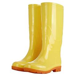 callmo Damen Boots Regenstiefel Kurzschaft Röhre Reitstiefel Wasserdicht Rutschfeste Gummistiefeletten Wasserschuhe Schuhe von callmo