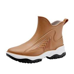 callmo Damen Gummistiefel Gefüttert Gummistiefel Damen Chelsea Boots Regenstiefel Kurzschaft Röhre Reitstiefel Wasserdicht Rutschfeste Gummistiefeletten Wasserschuhe Schuhe Sommer Herbst Reitstiefel von callmo