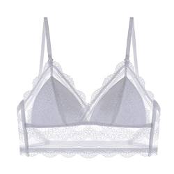 callmo Damen Rückenfreier BH,Damen Rückenfreier BH Unsichtbar Triangel Spitze BH U-Förmiger Rücken BH Tief V-Ausschnitt Bralette für Brautkleider Abendkleider von callmo