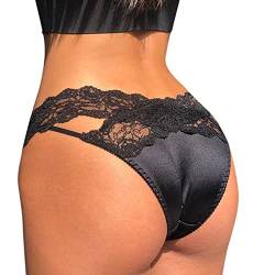 callmo Damen UnterwäSche, String Tanga Damen aus Spitze Slip Unterwäsche Dessous Niedrige Leibhöhe mit Blumenspitze Thong Panty mit Spitze Leopard Sexy Seamless Slip Unsichtbar Unterwäsche G-String von callmo