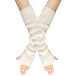 callmo Fingerlose Handschuhe Winter Handschuhe Fingerlose Strickhandschuhe Pulswärmer Damen Armstulpen Gestrickte Handstulpen Fingerfrei Kurzer Halb Fingerhandschuhe Stricken Fingerless Gloves von callmo