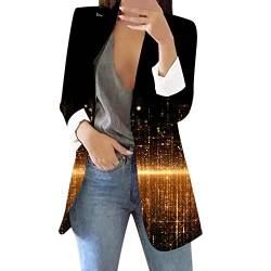 callmo Glitzer Blazer Damen Pailletten Blazer Damen Einfarbig Blazer Glitzer Damen Pailletten Blazer Schwarz Pailletten Jacke Damen Pailletten Oberteil Damen Pailletten Blazer Damen Große Größen von callmo