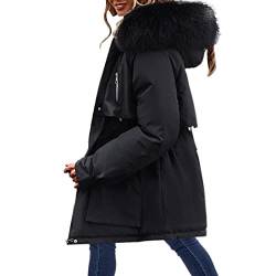 callmo Jacke Damen Herbst, Damen Winter Jacke Parka Mantel Übergangsjacke Warme Winterjacke mit Kapuze Winterparka Wintermantel Damenjacke Winddicht Gefüttert von callmo