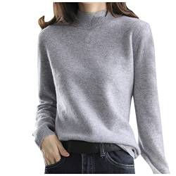 callmo Kaschmir-Pullover für Damen, Rollkragenpullover Damen,Langarmpullover, Freizeitpullover, Stehkragen Strickpulli Langarm Rolli Sweater für Herbst Winter von callmo