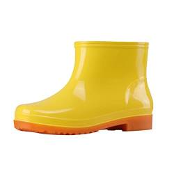callmo Kurz Gummistiefel Damen- Wasserdicht Regenstiefel Gleitfest Gummi Stiefel Stiefeletten Regen Boots Mode Gartenschuhe Schnee Schlupfstiefel von callmo