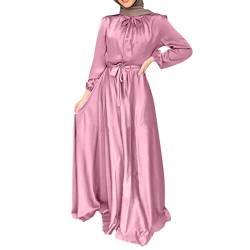 callmo Muslimische Kleider Damen Einfarbig LäSsige Abaya Muslim VollstäNdige Abdeckung Gebetskleid Langarm Dubai Gebetskleidung FüR Frauen von callmo