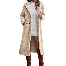 callmo PlüSchjacke Damen, Fleecejacke Damen Mit Kapuze Outdoor Damenmantel Für Übergang Elegant Damenjacken Herbst PlüSchjacke Teddy Winter Flauschig PlüSchmantel Teddymantel Jacke Warm von callmo