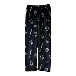 callmo Schlafanzug Damen Pyjamas Hosen Lang Flanell Pyjama Hose Damen Schlafhose Weich Kawaii Pyjamas Anime Bequeme Winter Schlafanzughose Frauen Anime Casual Home Hosen Herbst Winter von callmo