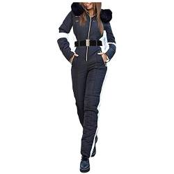 callmo Skianzug Damen Einteiler Skioverall Snowboard Wasserdicht Schneeanzug Winter Warme Schneejacke Skifahren Sätze Outdoor Sport Skisuit Streifen Einteilig Jumpsuit Schneeoverall Overall von callmo