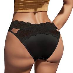 callmo Unterwäsche High Waist Damen - Modisch String Tanga Reizvolle Spitzenhöschen Atmungsaktiver Slip Angenehme Passform Sommer Unterhosen Sexy Spitzen-Slip von callmo