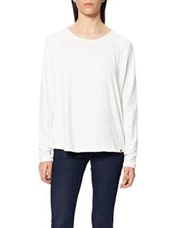 camel active Damen Basic Langarm T-Shirt mit Rundhalsausschnitt aus Reiner Baumwolle Weiß Womenswear-M von camel active