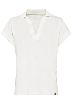 camel active Damen Knopfloses Poloshirt aus Organic Cotton Weiß Womenswear-M von camel active