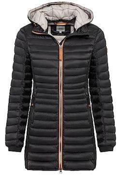 camel active Damen Lange Steppjacke mit abnehmbarer Kapuze Schwarz womenswear-40 von camel active