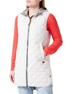 camel active Damen Lange Steppweste mit Kapuze aus Recyceltem Polyester Vest, Beige, 42 von camel active